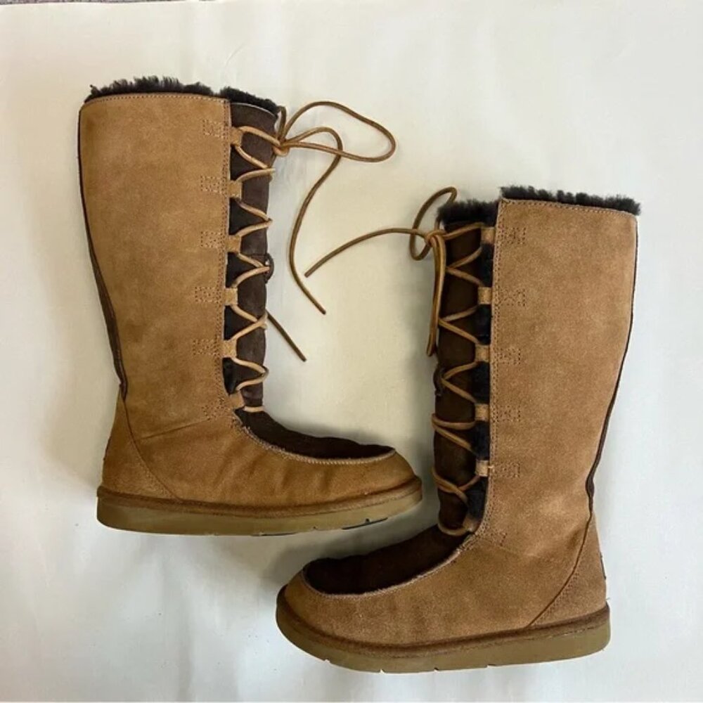 Ugg Australia Whitley Lace-Up Tall Moccasin Boots Size 6